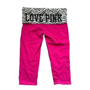 Vintage Y2K Victoria Secret PINK Zebra Capri Leggings